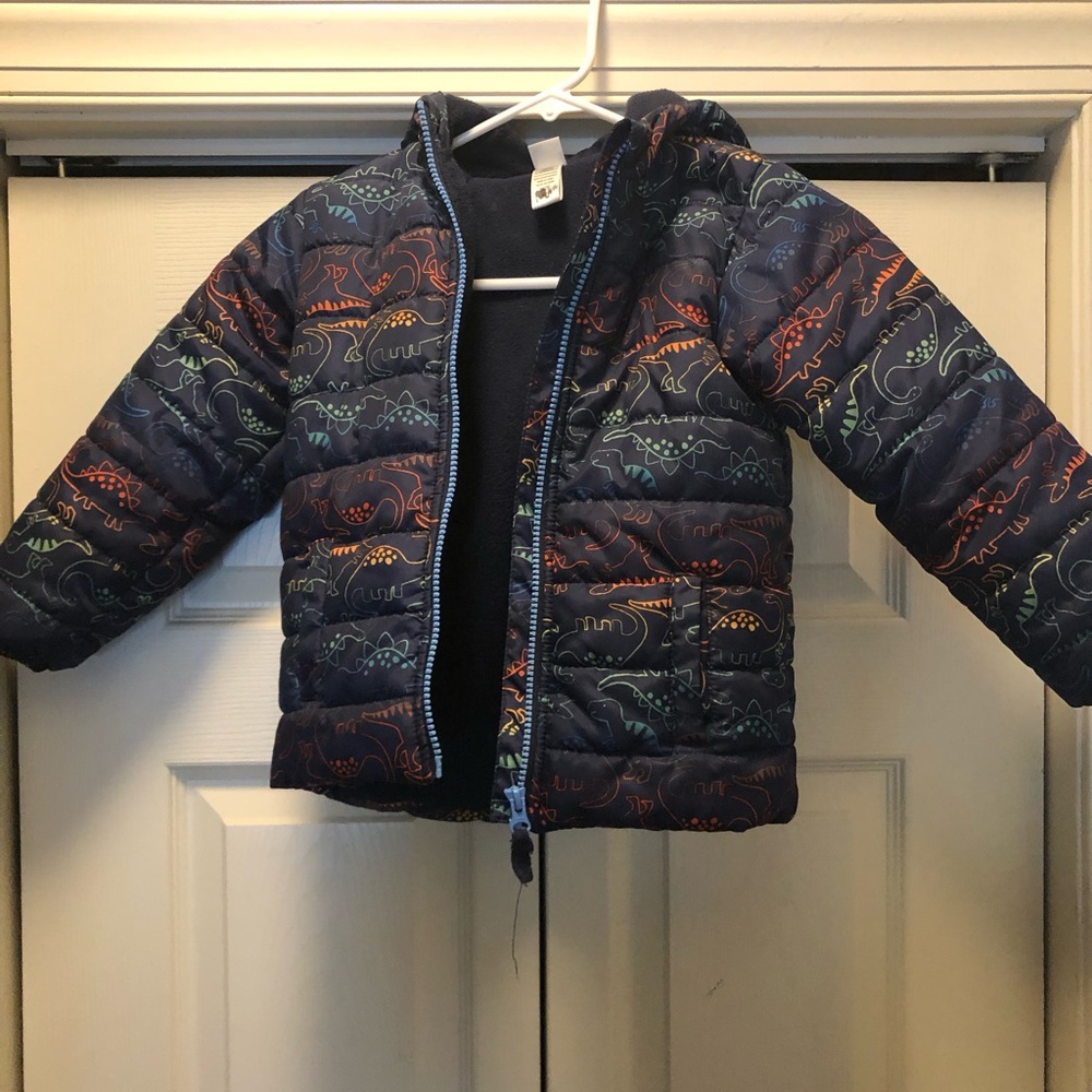 Little Me Dinosaur Puffer Jacket.